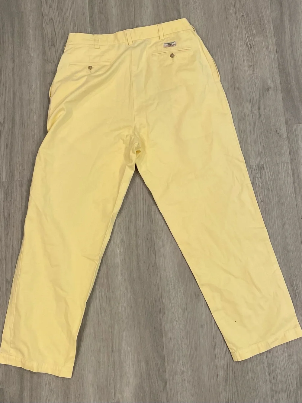 Polo Ralph Lauren Men's Yellow Pleated Chino Andrew paint 35/30 Vintage 90s